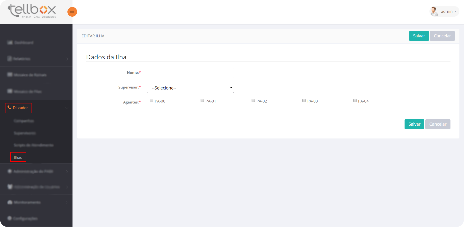 discador-ilhas-cadastrar